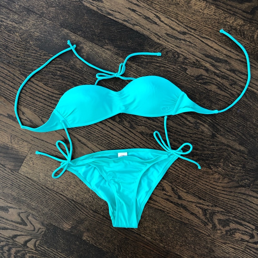 Convertible Green Push-up String Bikini